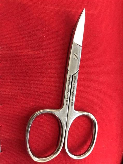 German Sharp Curved Edge Cuticle Nail Scissors Arrow Point Gold Silver