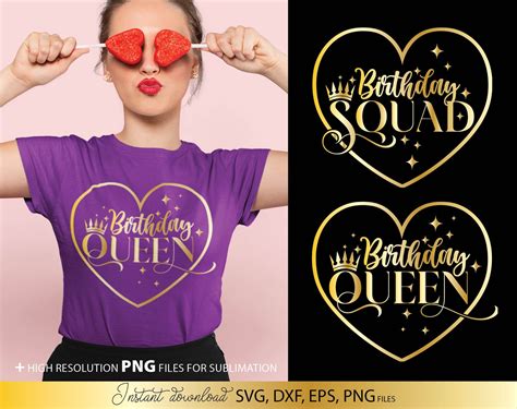 Birthday Queen Svg Birthday Queen Squad Svg Birthday Girl Etsy