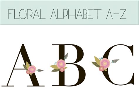 Floral Monogram Letters Clip Art Illustrations
