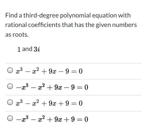Find Third Degree Polynomial Equation Given Roots Tessshebaylo