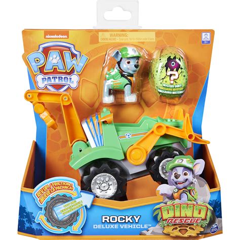 Paw Patrol Dino Rescue Rockys Deluxe Rev Up Vehicle With Mystery