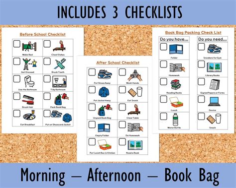 Morning And Afternoon School Routine Checklist For Kids Etsy