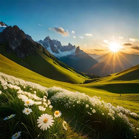 Premium Photo Mountains Nature Grasses Flowers Hills Plains Valleys