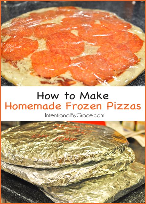 If you keep a few milk jugs filled with water in your freezer, you'll always have easy access to ice blocks. How to Make Homemade Frozen Pizzas - Intentional By Grace