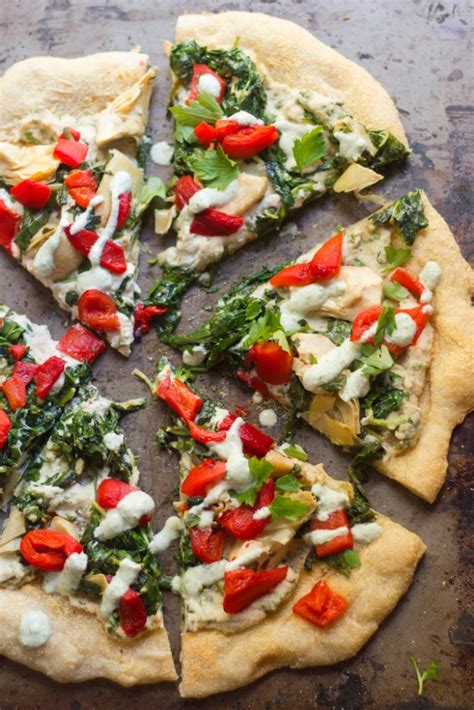 Spinach Artichoke Vegan White Pizza Connoisseurus Veg
