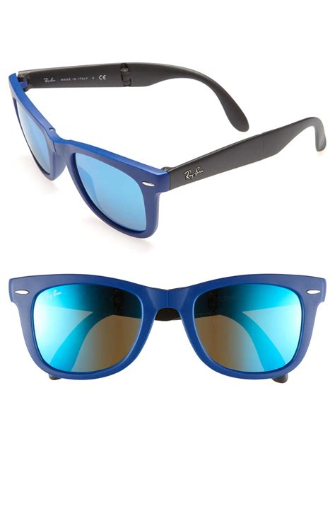 Ray Ban Folding Wayfarer 50mm Sunglasses In Blue Lyst