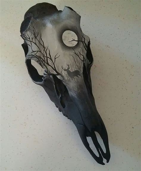 Deer Skull Shed Buck Hand Painted With Buck By Bonecanvas On Etsy Deer