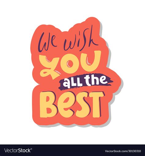 We Wish You All Best Royalty Free Vector Image