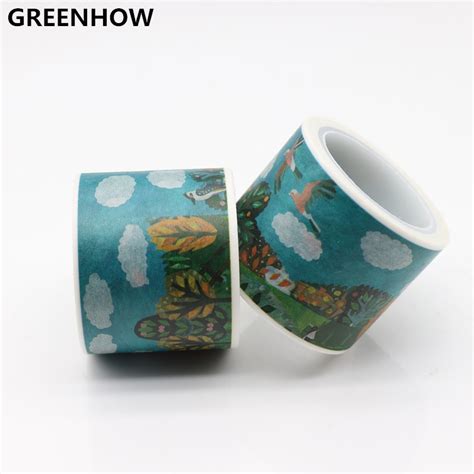 GREENHOW Green Tree Forest Washi Paper Masking Tapes DIY Tape