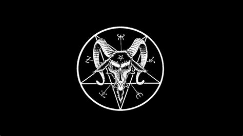 satanic wallpaper with goat skull and pentagram