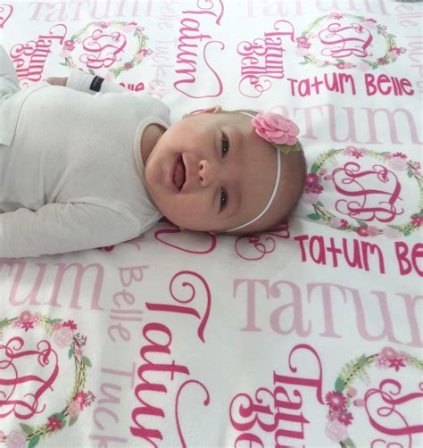 Personalized Baby Blanket Monogram Baby Blanket Swaddle Etsy
