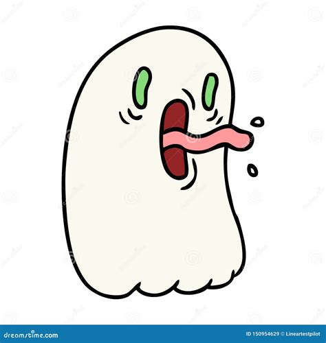 A Creative Cartoon Of Kawaii Scary Ghost Stock Vector Illustration Of