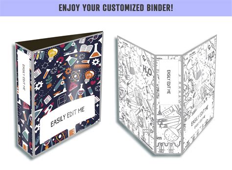 Science Binder Cover 10 Printable And Editable Coversspines Etsy
