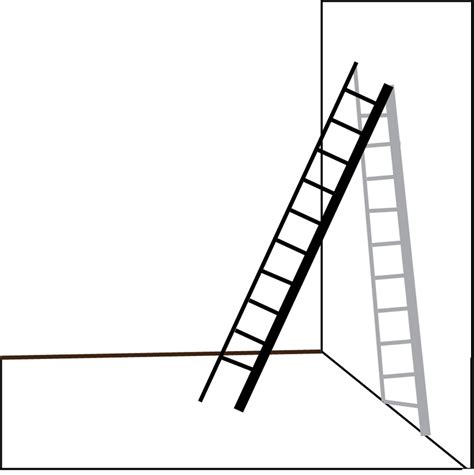 Two Ladders Are Leaning Against A Wall In Such A Way That They Both