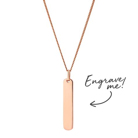 Our collection of 14k gold plated sterling silver jewelry is perfect for people who want that real gold look at a sterling silver price. Simply Silver 14ct Rose Gold Plated Sterling Silver Vertical Bar Necklace - Personalise By ...