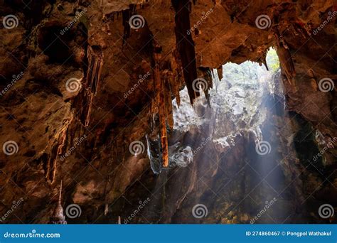 Tham Khao Luang Cave Beautiful Mountain Historic Temple Cave During