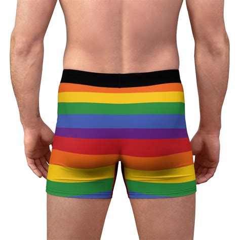 Gay Pride LGBTQ Flag Stripes Rainbow Men S Boxer Etsy