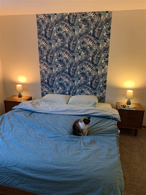 If you're renting an apartment or home, you probably don't want to go through the trouble of pasting it to. Used peel and stick wallpaper as a headboard in my new ...