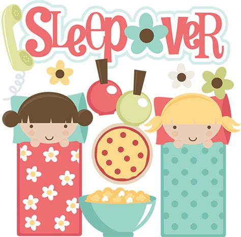 Slumber Party Digital Vector Clip Art Sleepover Clipart Design