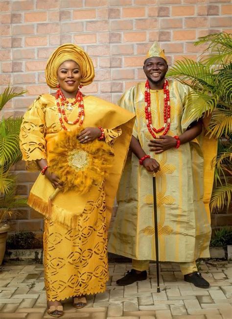 African Traditional Wedding Aso Oke For Couplecomplete Laser Cut Aso