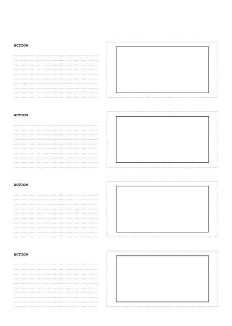 Free Pdf Storyboard Template For 21 Aspect Ratio With Four Frames Per