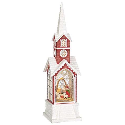 Raz Imports Childrens Nativity Lighted Water Church 155 Inch Tall