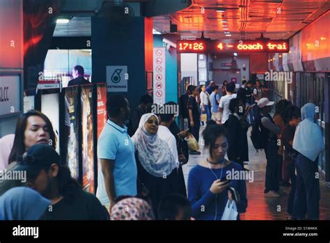 Busy Klcc Lrt Station Kuala Lumpur Stock Photo Alamy