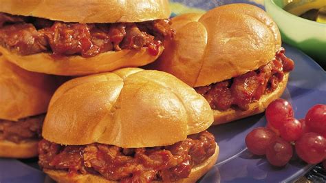 Go beyond burgers with tacos, chili, soups beyond burgers: Barbecued Roast Beef Sandwiches recipe from Betty Crocker