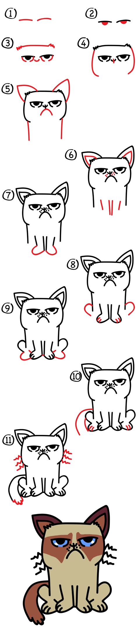 Made this grumpy cat snowflake, mostly because no one has yet. How To Draw Grumpy Cat - Art For Kids Hub