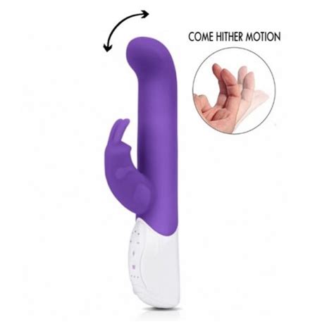Rabbit Essentials Come Hither Rabbit Vibrator With Throbbing Shaft Purple Sex Toy Hotmovies