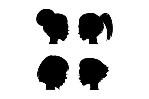 Woman Hairstyle Silhouettes Graphic By Rasol Designstudio Creative Fabrica