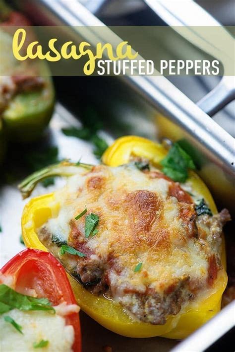 Nestle the whole bell peppers into a baking dish and fill with the stuffing. These low carb stuffed peppers are the perfect family ...