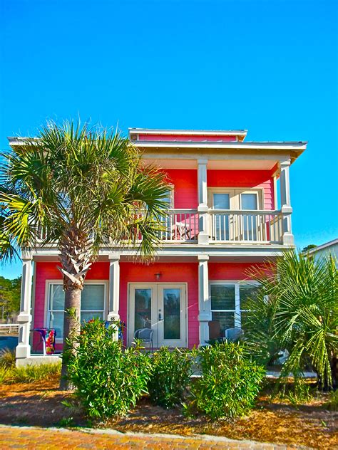 Santa Rosa Beach Flbeautiful Pink Beach House Florida