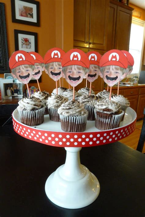 Super Mario Bros Inspired Photo Cupcake Toppers Digital File Etsy