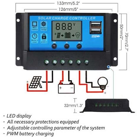 12v24v Solar Panel Battery Regulator Charge Controller 30a Pwm Lcd Ab