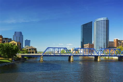Grand Rapids skyline and bridge - Interphase Interiors