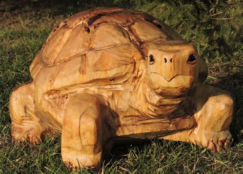 Trts6 Tortoise Wood Carving Home Décor Statues