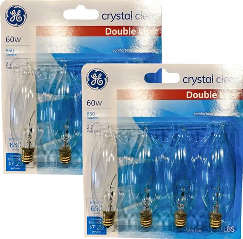 Best Ge Crystal Clear 60 Watt Bent Tip Decorative Ca Type Bulbs Your