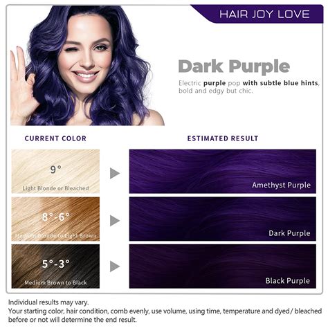 Hjl Dark Purple Hair Dye Permanent Hair Color Ammonia Free With Comb