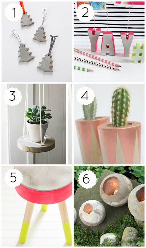 Craft Trend #9: Concrete - Little Button Diaries | Crafts, Christmas
