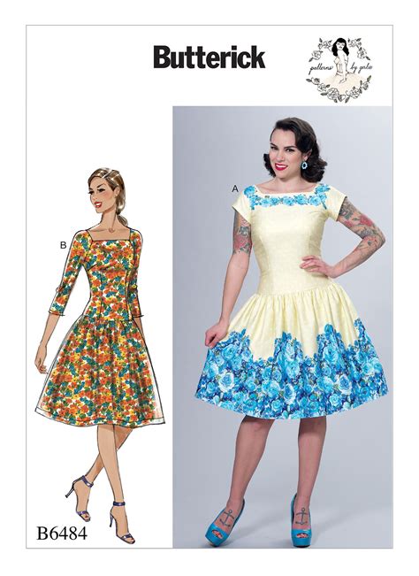B6484 Butterick Patterns Drop Waist Dress Pattern Sewing Dresses