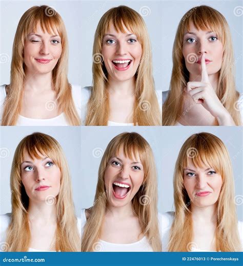 Young Woman With Multiple Face Stock Image Image Of Expressive Bored