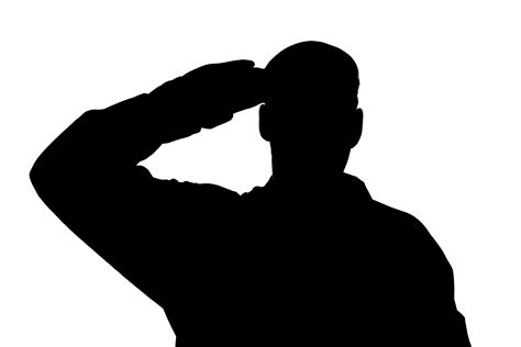 Us Soldiers Saluting Silhouette High Resolution Clipart Clipart Best