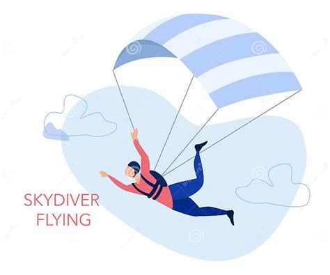 Skydiving And Leisure Activity Concept Skydiver Flying With A