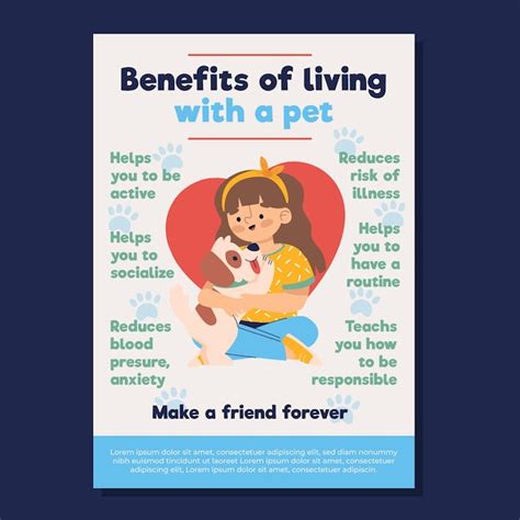 Benefits Of Living With A Pet Poster Free Vector