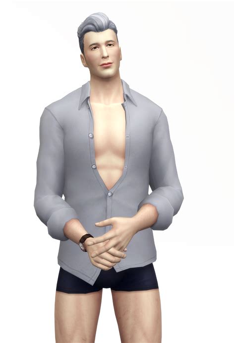Hunky Open Shirt Sims 4 Cc