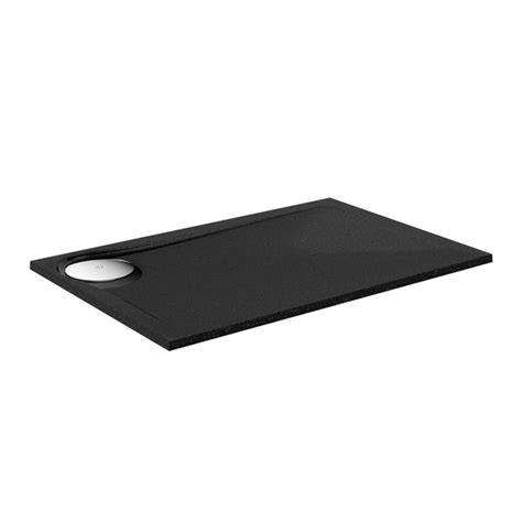 Mode 8mm Black Framed Wet Room Pack With Right Handed 8mm Black Granite Effect Shower Tray 1200