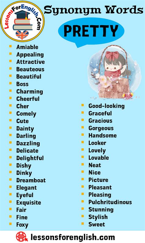 Synonym Words Pretty English Vocabulary Lessons For