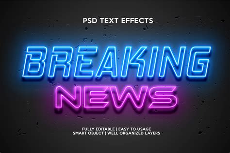 Breaking News Text Effect Graphic By Gilangkenter · Creative Fabrica