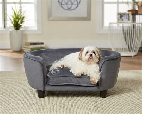 Enchanted Home Pet Coco Sofa Cat And Dog Bed Wremovable Cover Dark Grey